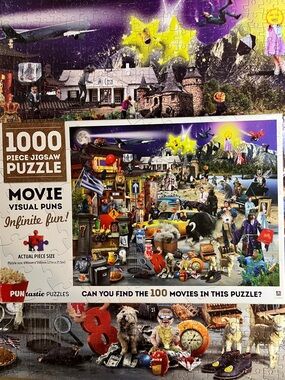 🧩 1000-Piece Puntastic “Movie Visual Puns”. Challenge yourself! Complete.